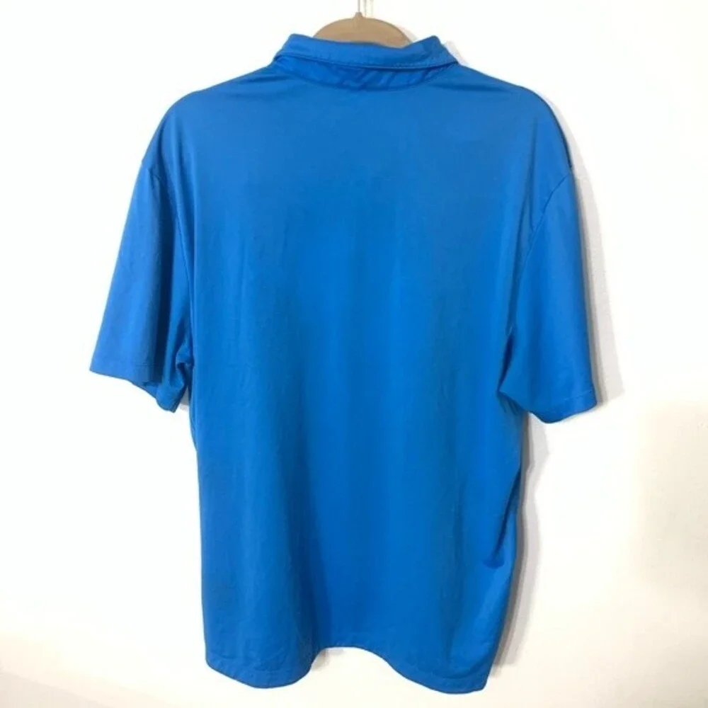 NIKE shirt mens bright blue dri fit golf polo size xxl